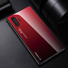Coque Rebord Contour Silicone et Vitre Miroir Housse Etui Degrade Arc en Ciel H01 pour Samsung Galaxy Note 10 Plus 5G Rouge