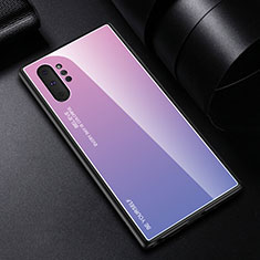 Coque Rebord Contour Silicone et Vitre Miroir Housse Etui Degrade Arc en Ciel H01 pour Samsung Galaxy Note 10 Plus 5G Violet
