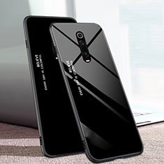 Coque Rebord Contour Silicone et Vitre Miroir Housse Etui Degrade Arc en Ciel H01 pour Xiaomi Mi 9T Noir