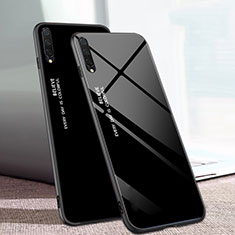 Coque Rebord Contour Silicone et Vitre Miroir Housse Etui Degrade Arc en Ciel H01 pour Xiaomi Mi A3 Noir
