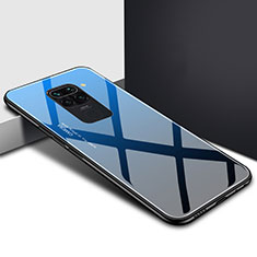 Coque Rebord Contour Silicone et Vitre Miroir Housse Etui Degrade Arc en Ciel H01 pour Xiaomi Redmi 10X 4G Bleu