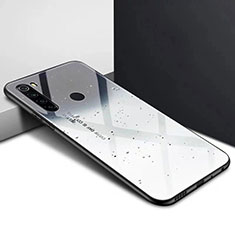 Coque Rebord Contour Silicone et Vitre Miroir Housse Etui Degrade Arc en Ciel H01 pour Xiaomi Redmi Note 8 (2021) Argent