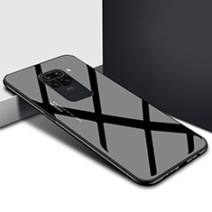Coque Rebord Contour Silicone et Vitre Miroir Housse Etui Degrade Arc en Ciel H01 pour Xiaomi Redmi Note 9 Noir