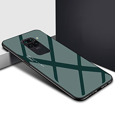Coque Rebord Contour Silicone et Vitre Miroir Housse Etui Degrade Arc en Ciel H01 pour Xiaomi Redmi Note 9 Vert