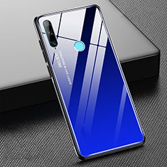 Coque Rebord Contour Silicone et Vitre Miroir Housse Etui Degrade Arc en Ciel H02 pour Huawei Honor 20 Lite Bleu