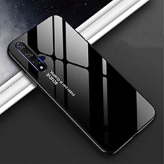 Coque Rebord Contour Silicone et Vitre Miroir Housse Etui Degrade Arc en Ciel H02 pour Huawei Nova 5 Noir