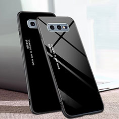 Coque Rebord Contour Silicone et Vitre Miroir Housse Etui Degrade Arc en Ciel H02 pour Samsung Galaxy S10e Noir