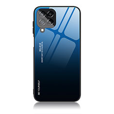 Coque Rebord Contour Silicone et Vitre Miroir Housse Etui Degrade Arc en Ciel JD1 pour Samsung Galaxy M53 5G Bleu