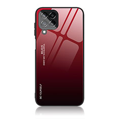 Coque Rebord Contour Silicone et Vitre Miroir Housse Etui Degrade Arc en Ciel JD1 pour Samsung Galaxy M53 5G Rouge