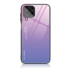 Coque Rebord Contour Silicone et Vitre Miroir Housse Etui Degrade Arc en Ciel JD1 pour Samsung Galaxy M53 5G Violet Clair