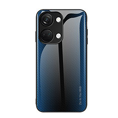 Coque Rebord Contour Silicone et Vitre Miroir Housse Etui Degrade Arc en Ciel JM1 pour OnePlus Ace 2V 5G Bleu