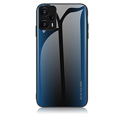 Coque Rebord Contour Silicone et Vitre Miroir Housse Etui Degrade Arc en Ciel JM1 pour Xiaomi Poco F5 5G Bleu