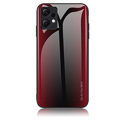 Coque Rebord Contour Silicone et Vitre Miroir Housse Etui Degrade Arc en Ciel JM1 pour Xiaomi Redmi Note 12 4G Rouge