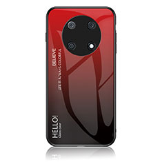 Coque Rebord Contour Silicone et Vitre Miroir Housse Etui Degrade Arc en Ciel LS1 pour Huawei Nova Y90 Rouge