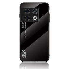 Coque Rebord Contour Silicone et Vitre Miroir Housse Etui Degrade Arc en Ciel LS1 pour OnePlus 10 Pro 5G Noir