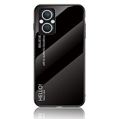 Coque Rebord Contour Silicone et Vitre Miroir Housse Etui Degrade Arc en Ciel LS1 pour OnePlus Nord N20 5G Noir