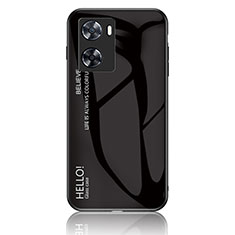 Coque Rebord Contour Silicone et Vitre Miroir Housse Etui Degrade Arc en Ciel LS1 pour OnePlus Nord N20 SE Noir