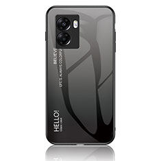 Coque Rebord Contour Silicone et Vitre Miroir Housse Etui Degrade Arc en Ciel LS1 pour OnePlus Nord N300 5G Gris Fonce