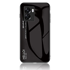 Coque Rebord Contour Silicone et Vitre Miroir Housse Etui Degrade Arc en Ciel LS1 pour OnePlus Nord N300 5G Noir