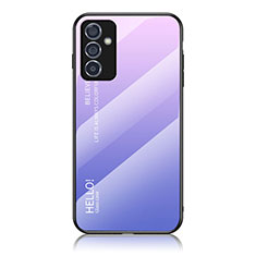 Coque Rebord Contour Silicone et Vitre Miroir Housse Etui Degrade Arc en Ciel LS1 pour Samsung Galaxy A15 5G Violet Clair