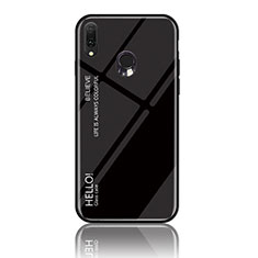 Coque Rebord Contour Silicone et Vitre Miroir Housse Etui Degrade Arc en Ciel LS1 pour Samsung Galaxy A20e Noir