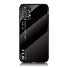 Coque Rebord Contour Silicone et Vitre Miroir Housse Etui Degrade Arc en Ciel LS1 pour Samsung Galaxy A23 5G Noir