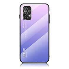 Coque Rebord Contour Silicone et Vitre Miroir Housse Etui Degrade Arc en Ciel LS1 pour Samsung Galaxy A23 5G Violet Clair