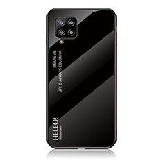 Coque Rebord Contour Silicone et Vitre Miroir Housse Etui Degrade Arc en Ciel LS1 pour Samsung Galaxy A42 5G Noir