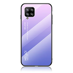 Coque Rebord Contour Silicone et Vitre Miroir Housse Etui Degrade Arc en Ciel LS1 pour Samsung Galaxy A42 5G Violet Clair