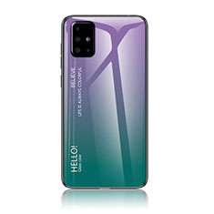 Coque Rebord Contour Silicone et Vitre Miroir Housse Etui Degrade Arc en Ciel LS1 pour Samsung Galaxy A71 4G A715 Mixte