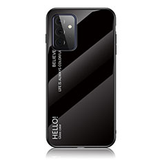Coque Rebord Contour Silicone et Vitre Miroir Housse Etui Degrade Arc en Ciel LS1 pour Samsung Galaxy A72 5G Noir
