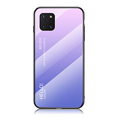 Coque Rebord Contour Silicone et Vitre Miroir Housse Etui Degrade Arc en Ciel LS1 pour Samsung Galaxy A81 Violet Clair