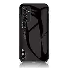 Coque Rebord Contour Silicone et Vitre Miroir Housse Etui Degrade Arc en Ciel LS1 pour Samsung Galaxy F13 4G Noir