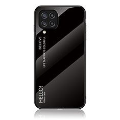 Coque Rebord Contour Silicone et Vitre Miroir Housse Etui Degrade Arc en Ciel LS1 pour Samsung Galaxy M32 4G Noir