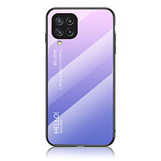 Coque Rebord Contour Silicone et Vitre Miroir Housse Etui Degrade Arc en Ciel LS1 pour Samsung Galaxy M32 4G Violet Clair