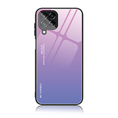 Coque Rebord Contour Silicone et Vitre Miroir Housse Etui Degrade Arc en Ciel LS1 pour Samsung Galaxy M33 5G Violet Clair