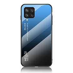 Coque Rebord Contour Silicone et Vitre Miroir Housse Etui Degrade Arc en Ciel LS1 pour Samsung Galaxy M42 5G Bleu