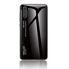 Coque Rebord Contour Silicone et Vitre Miroir Housse Etui Degrade Arc en Ciel LS1 pour Samsung Galaxy Note 10 5G Noir