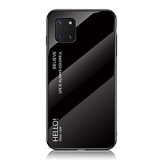 Coque Rebord Contour Silicone et Vitre Miroir Housse Etui Degrade Arc en Ciel LS1 pour Samsung Galaxy Note 10 Lite Noir
