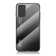 Coque Rebord Contour Silicone et Vitre Miroir Housse Etui Degrade Arc en Ciel LS1 pour Samsung Galaxy Note 20 5G Gris Fonce
