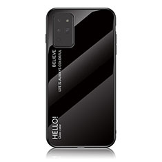 Coque Rebord Contour Silicone et Vitre Miroir Housse Etui Degrade Arc en Ciel LS1 pour Samsung Galaxy Note 20 5G Noir