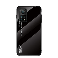 Coque Rebord Contour Silicone et Vitre Miroir Housse Etui Degrade Arc en Ciel LS1 pour Xiaomi Mi 10T 5G Noir