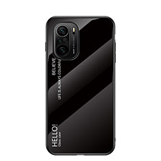 Coque Rebord Contour Silicone et Vitre Miroir Housse Etui Degrade Arc en Ciel LS1 pour Xiaomi Mi 11X 5G Noir