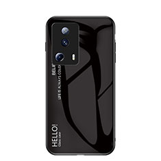 Coque Rebord Contour Silicone et Vitre Miroir Housse Etui Degrade Arc en Ciel LS1 pour Xiaomi Mi 13 Lite 5G Noir