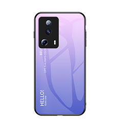Coque Rebord Contour Silicone et Vitre Miroir Housse Etui Degrade Arc en Ciel LS1 pour Xiaomi Mi 13 Lite 5G Violet Clair