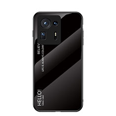 Coque Rebord Contour Silicone et Vitre Miroir Housse Etui Degrade Arc en Ciel LS1 pour Xiaomi Mi Mix 4 5G Noir