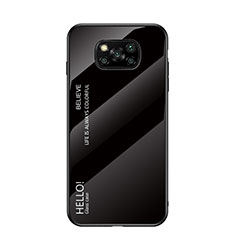 Coque Rebord Contour Silicone et Vitre Miroir Housse Etui Degrade Arc en Ciel LS1 pour Xiaomi Poco X3 NFC Noir