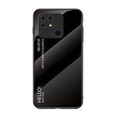 Coque Rebord Contour Silicone et Vitre Miroir Housse Etui Degrade Arc en Ciel LS1 pour Xiaomi Redmi 10 Power Noir