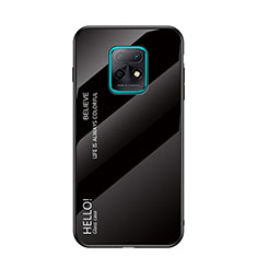 Coque Rebord Contour Silicone et Vitre Miroir Housse Etui Degrade Arc en Ciel LS1 pour Xiaomi Redmi 10X 5G Noir