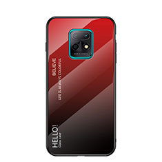 Coque Rebord Contour Silicone et Vitre Miroir Housse Etui Degrade Arc en Ciel LS1 pour Xiaomi Redmi 10X 5G Rouge